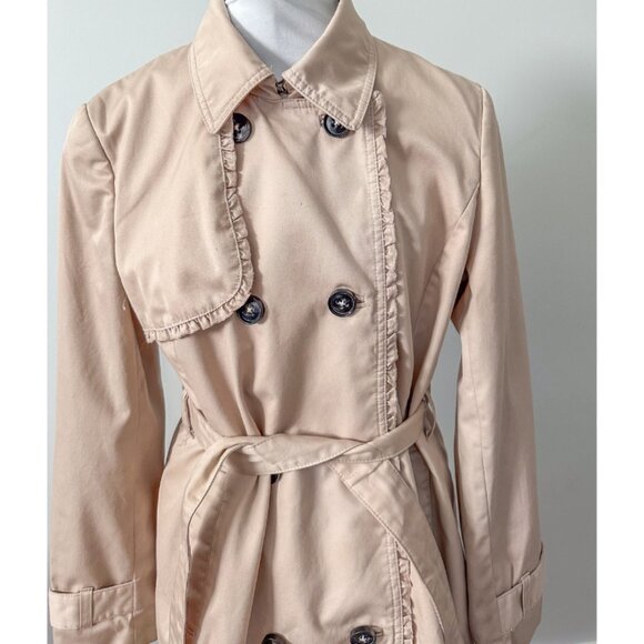 H&M Classic Khaki Trench Coat with Ruffle Details - Picture 2 of 9